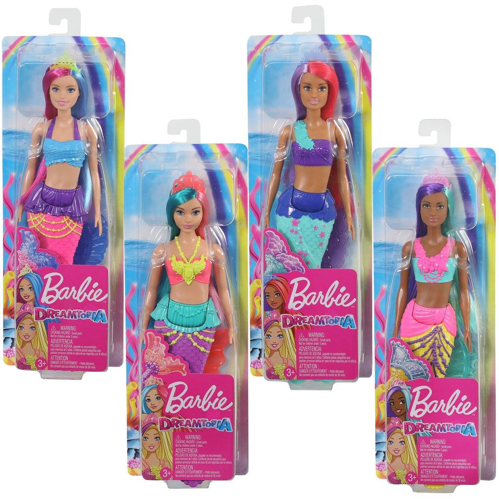 Barbie Mermaid Dreamtopia dolls in packaging | Packing has transparent front plastic and cardboard backing with an ocean scene and rainbow.