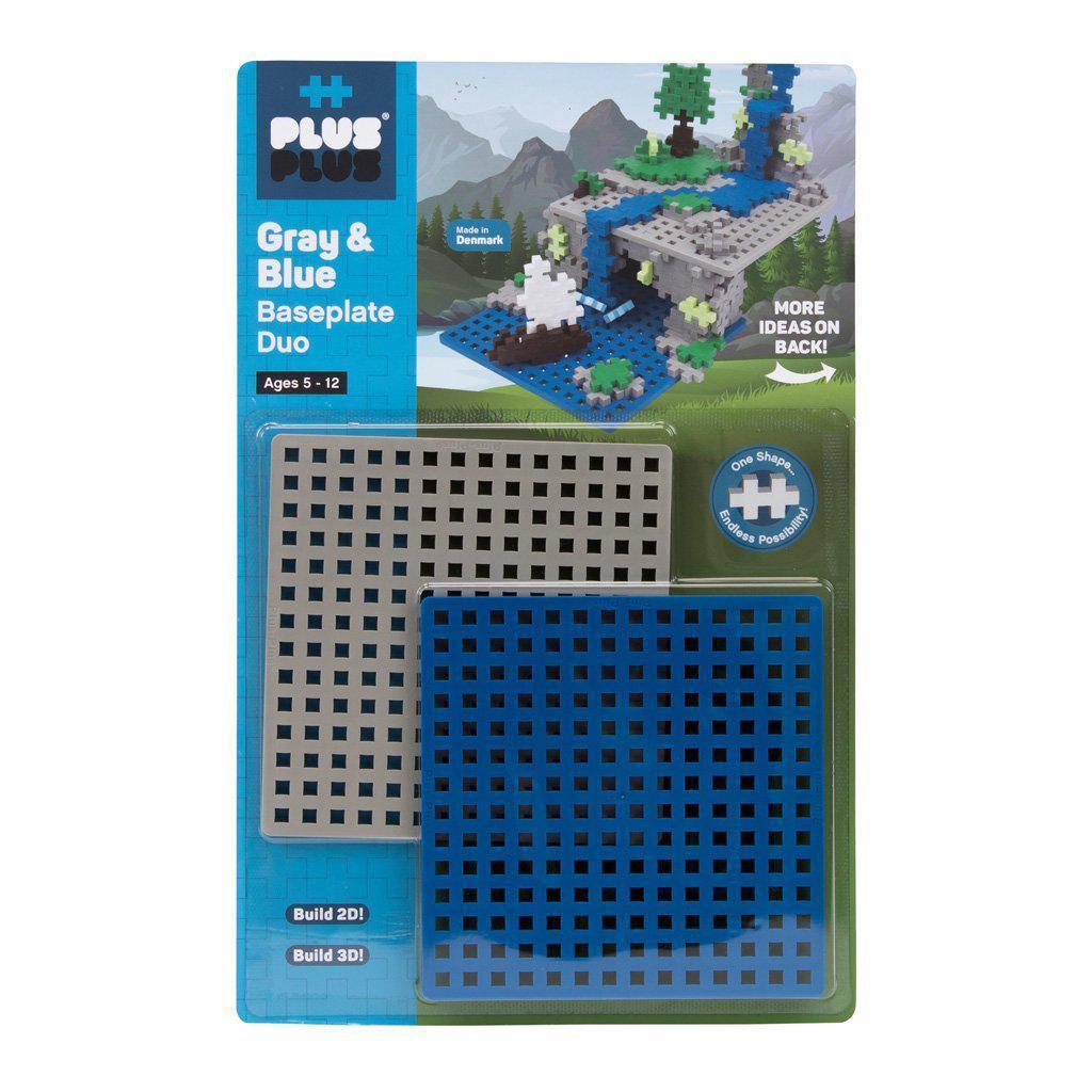 Baseplate Duo - Gray & Blue-Plus-Plus-The Red Balloon Toy Store