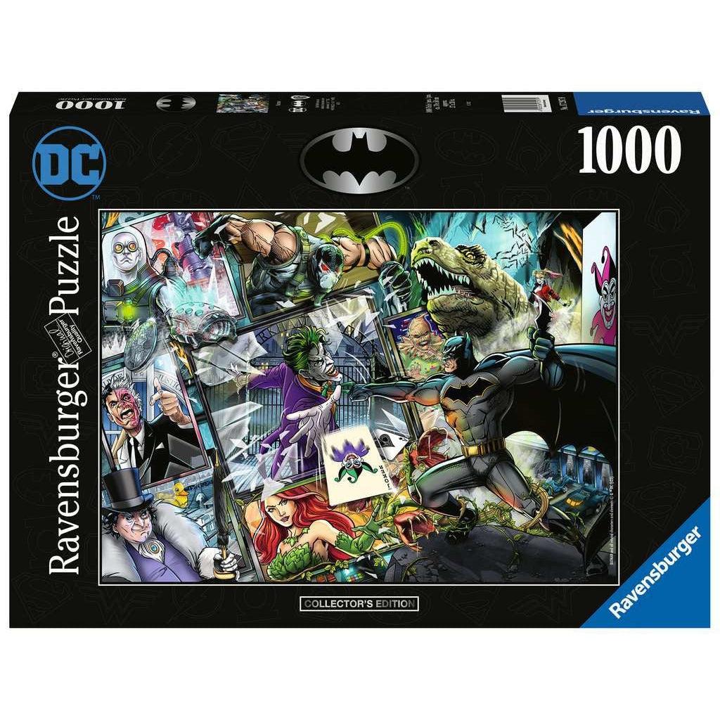 Puzzle box | DC Collector's Edition | Image is an illustrations containing multiple characters from Batman | 1000pcs