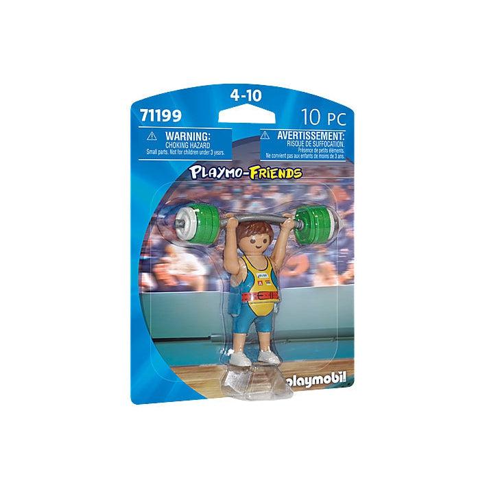 Image of the packaging for the Bodybuilder character. The front is made from clear plastic so you can see the character inside.