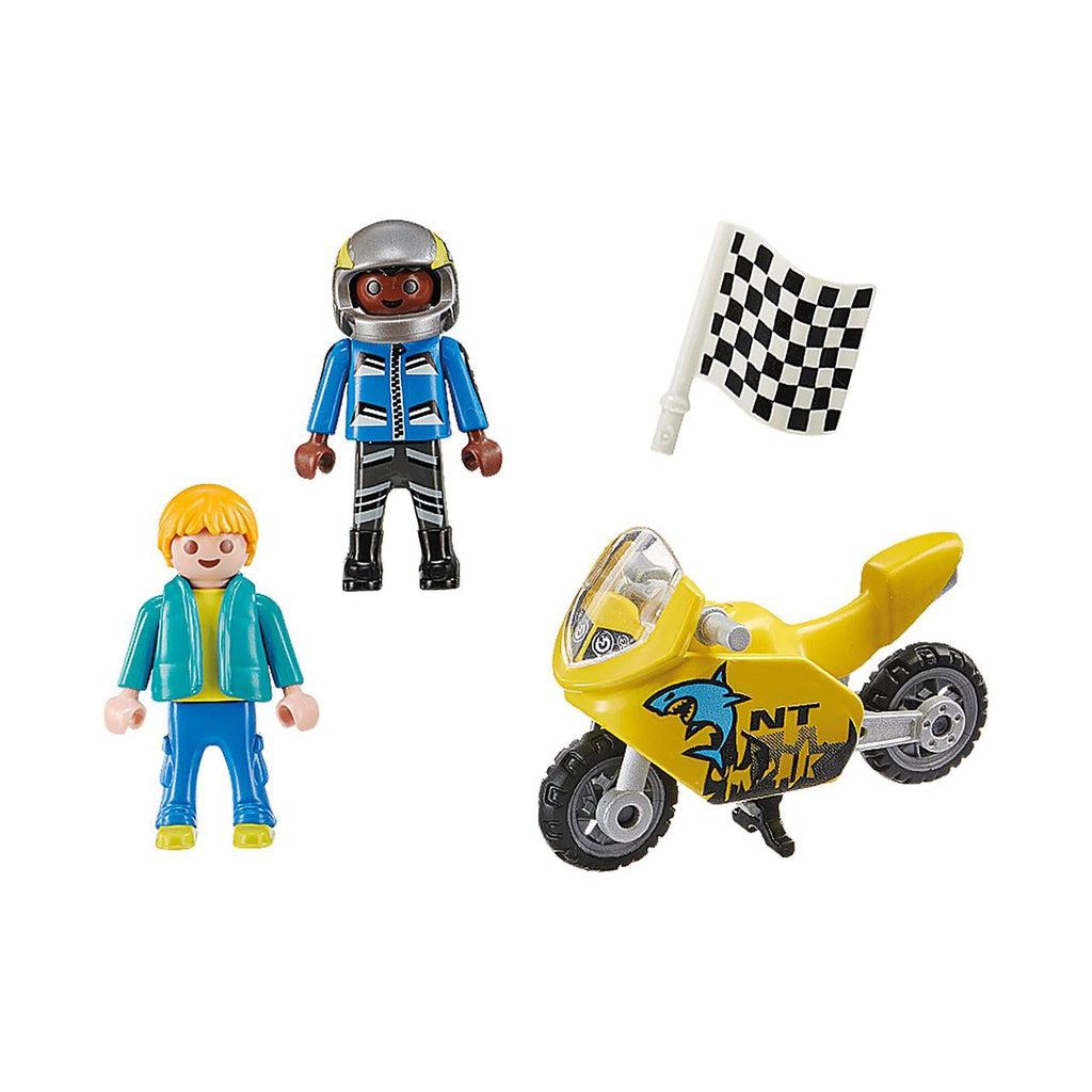 Boys with Motorcycle-Playmobil-The Red Balloon Toy Store