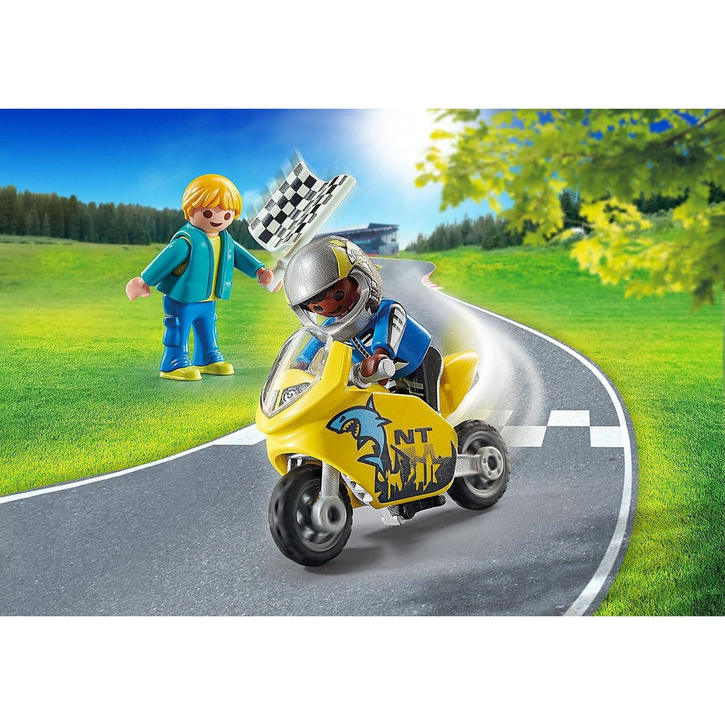 Boys with Motorcycle Playmobil – Red Toy Store