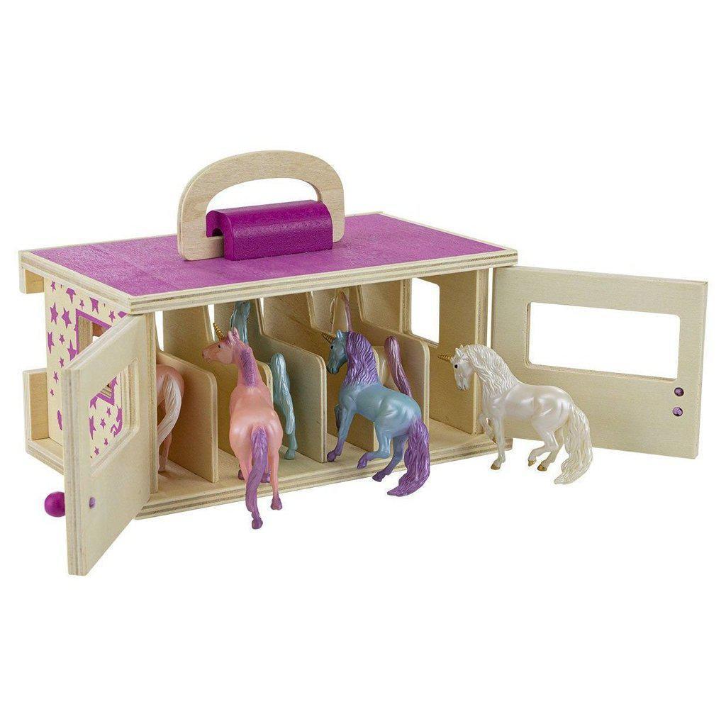 Breyer Unicorn Magic Wood Carry Stable with 6 Unicorns-Breyer-The Red Balloon Toy Store