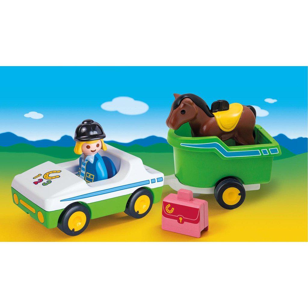 Car with Horse Trailer-Playmobil-The Red Balloon Toy Store