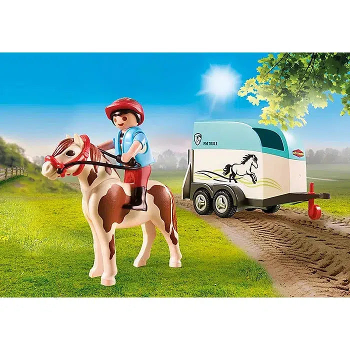 Car with Pony Trailer-Playmobil-The Red Balloon Toy Store