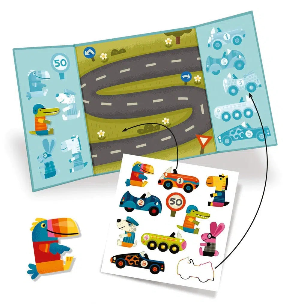 Cars Sticker Stories-Djeco-The Red Balloon Toy Store