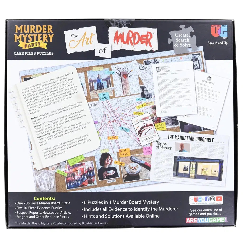 Case File Puzzle - The Art of Murder 6 in 1 puzzle-University Games-The Red Balloon Toy Store