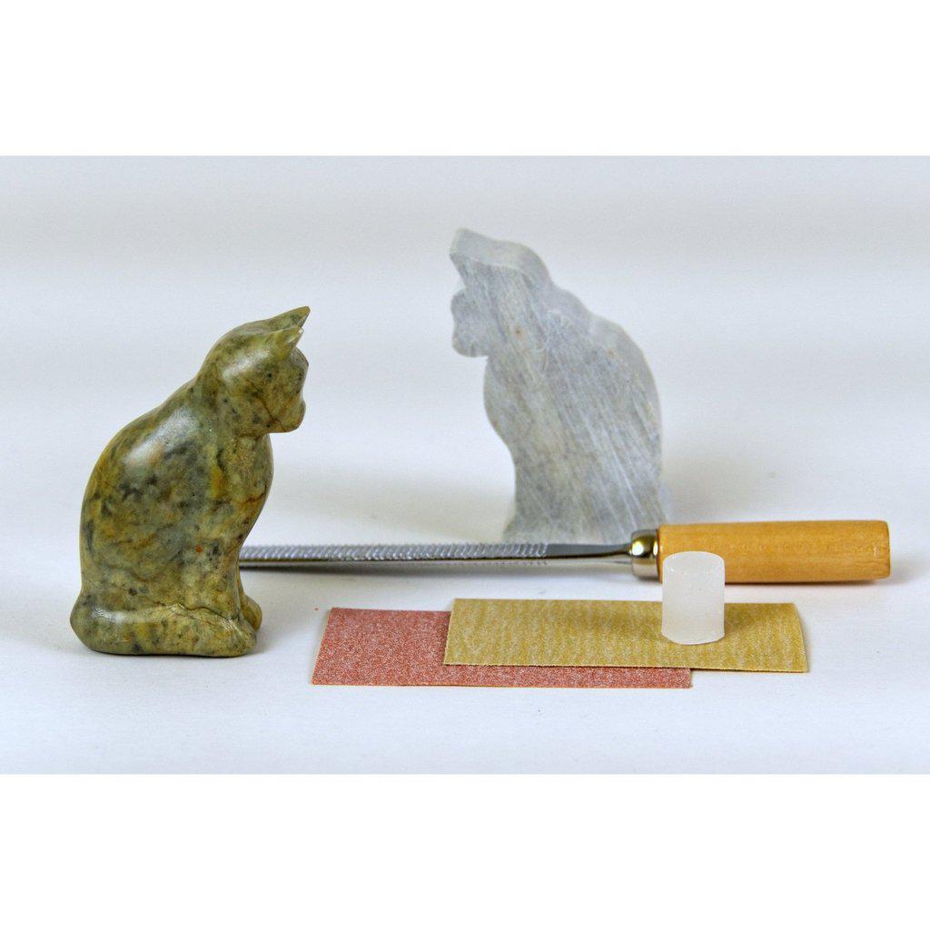 Cat Soapstone Carving Kit-Studiostone-The Red Balloon Toy Store