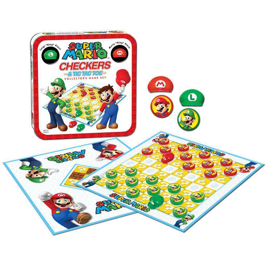 Checkers & Tic Tac Toe: Super Mario™ Collector’s Game Set-USAopoly-The Red Balloon Toy Store