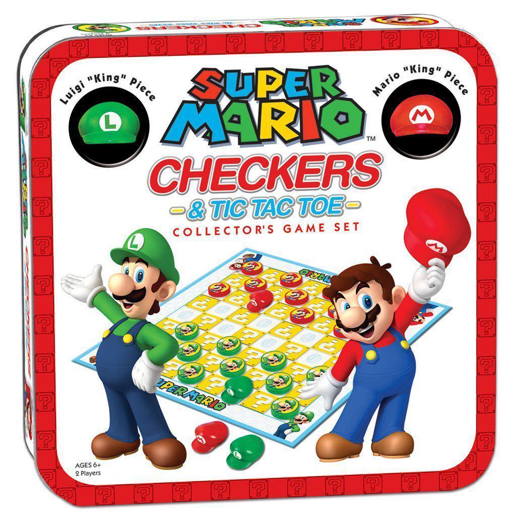 Checkers & Tic Tac Toe: Super Mario™ Collector’s Game Set-USAopoly-The Red Balloon Toy Store