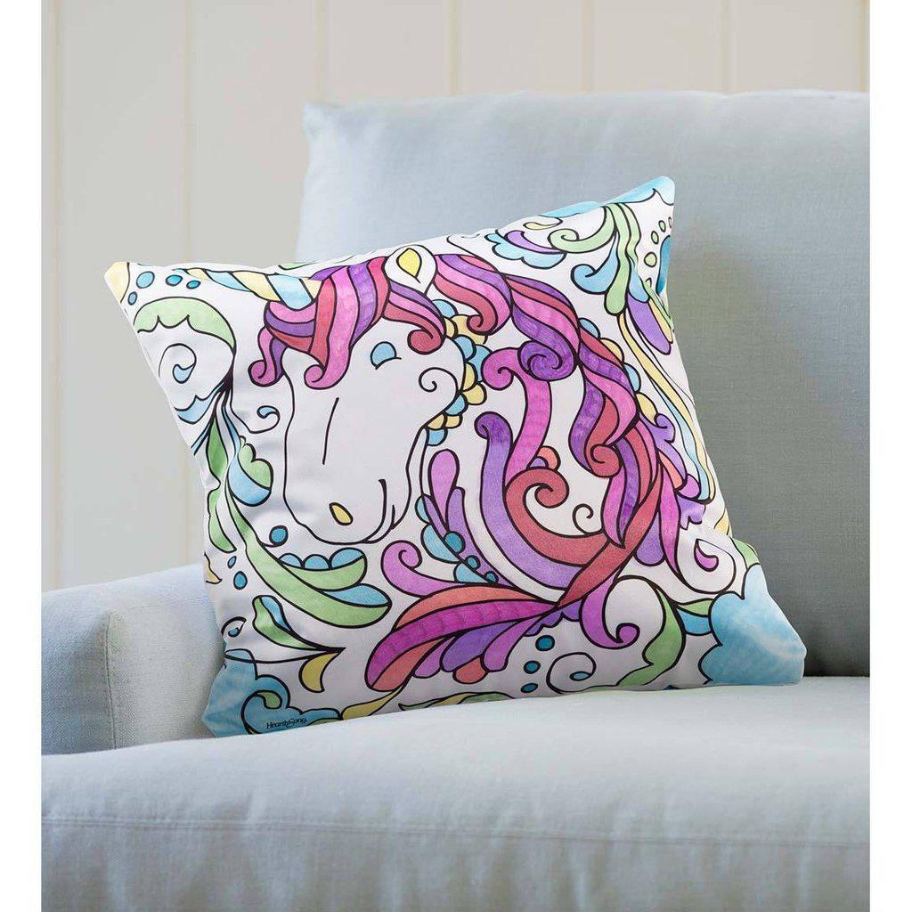 Color-Your-Own Pillow Kit - Unicorn-HearthSong-The Red Balloon Toy Store
