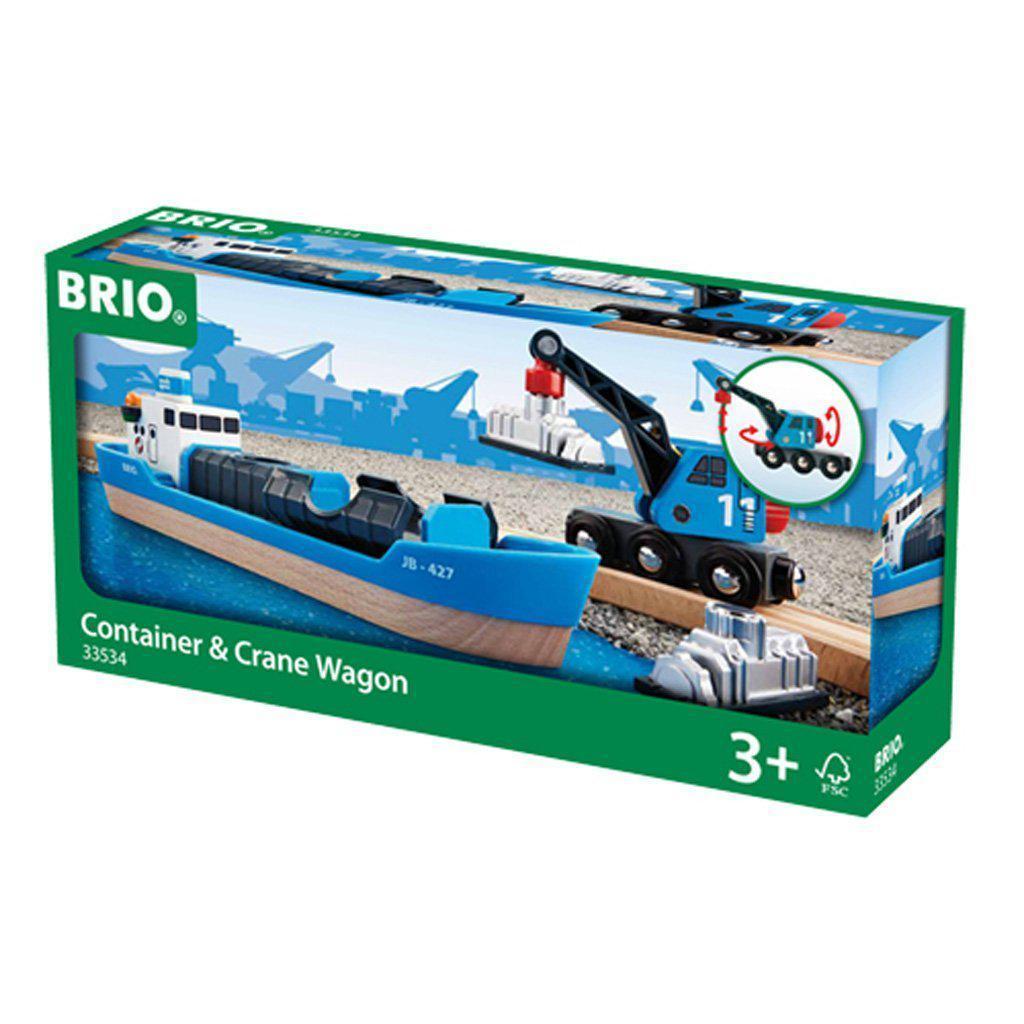 Container & Crane Wagon-Brio-The Red Balloon Toy Store