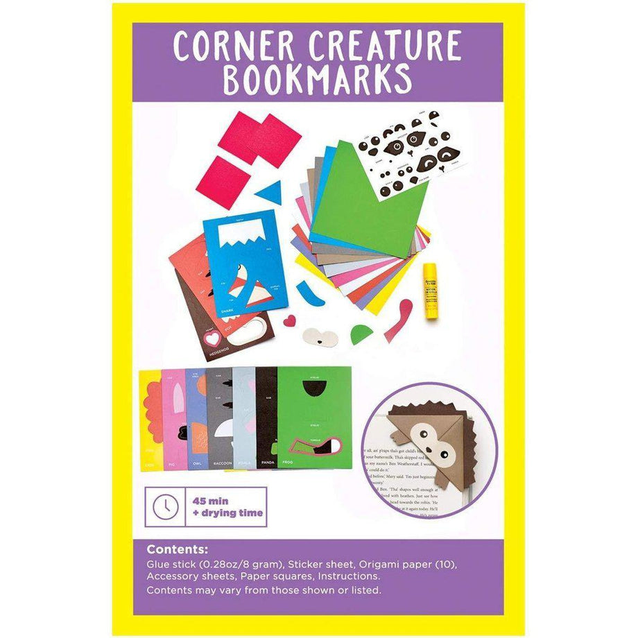 Qty 1 - Durable Corner Paper Bookmarks - Animals - Panda, Bunny, Cat, Dog