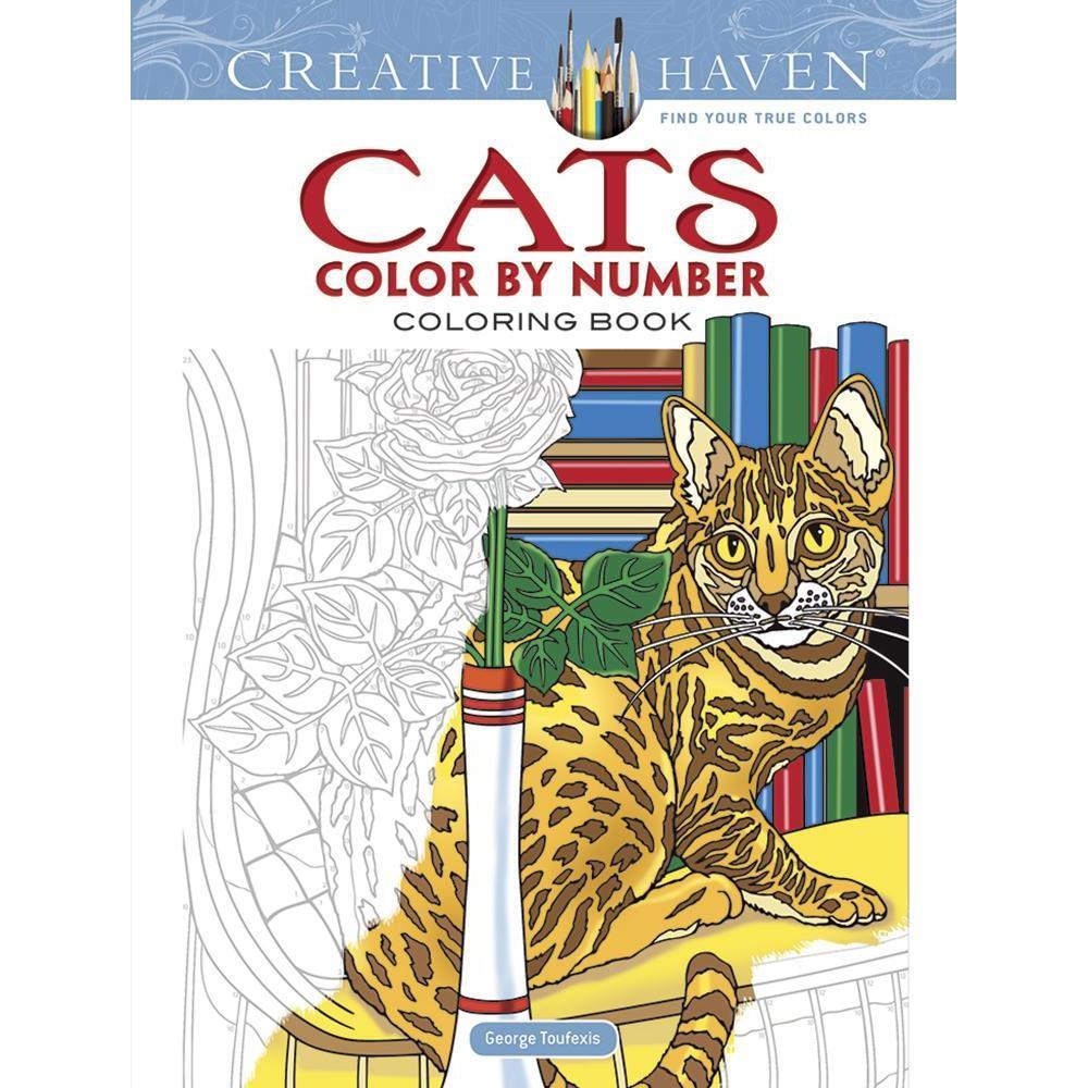 Creative Haven Cats Color by Number Coloring Book-Dover Publications-The Red Balloon Toy Store
