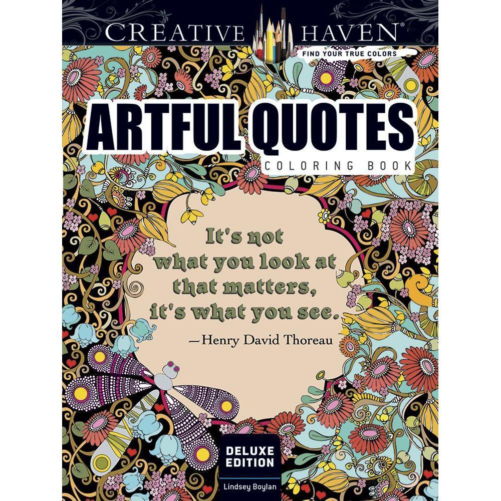Creative Haven Deluxe Edition Artful Quotes Coloring Book-Dover Publications-The Red Balloon Toy Store