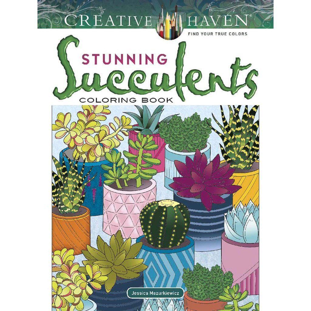 Creative Haven Stunning Succulents Coloring Book-Dover Publications-The Red Balloon Toy Store