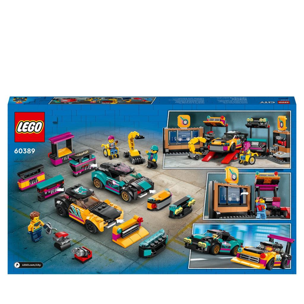 back of the box shows a handful of the previous images along the right side, and all the contents of the set on the left