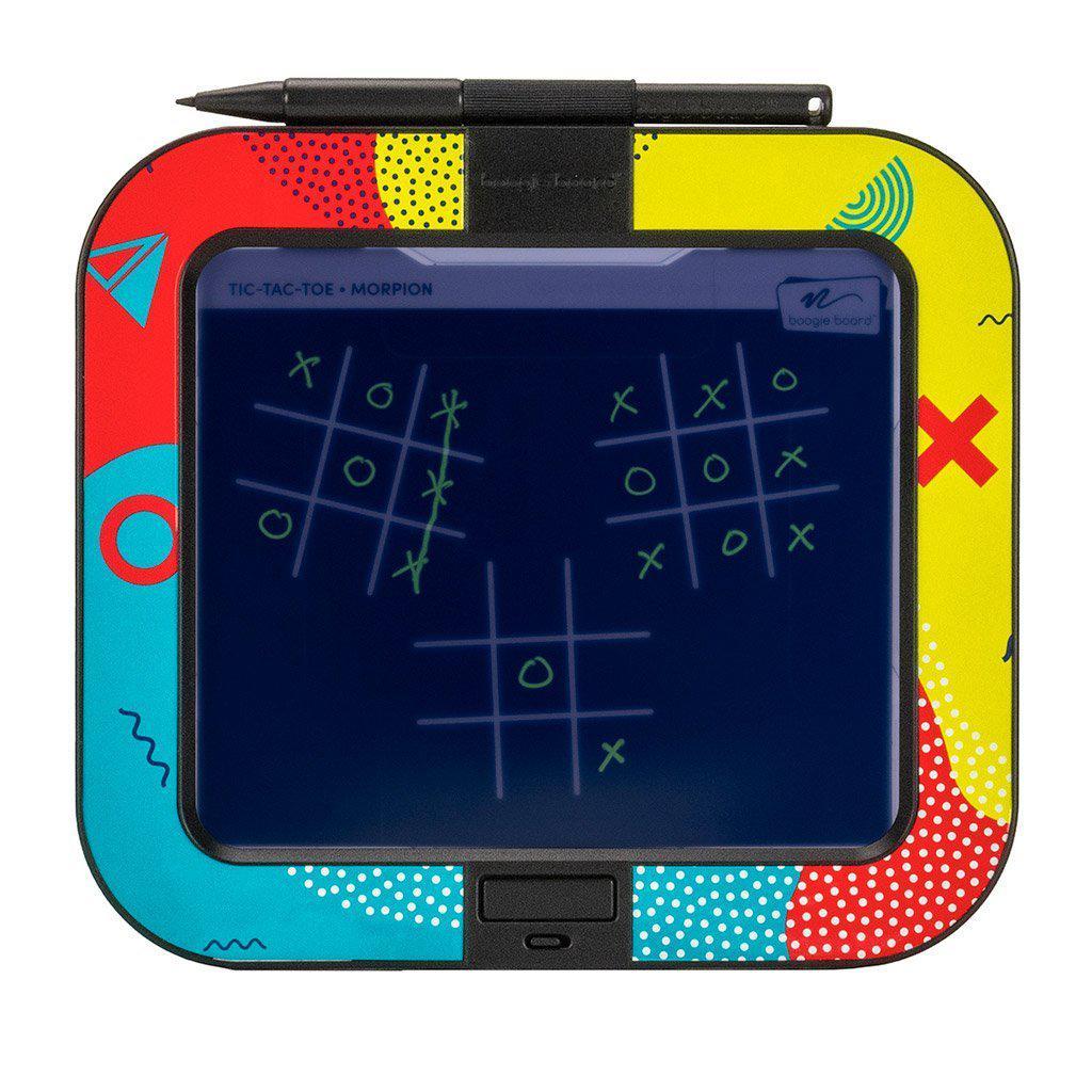 tic tac toe is being played on a colorful boogie board!