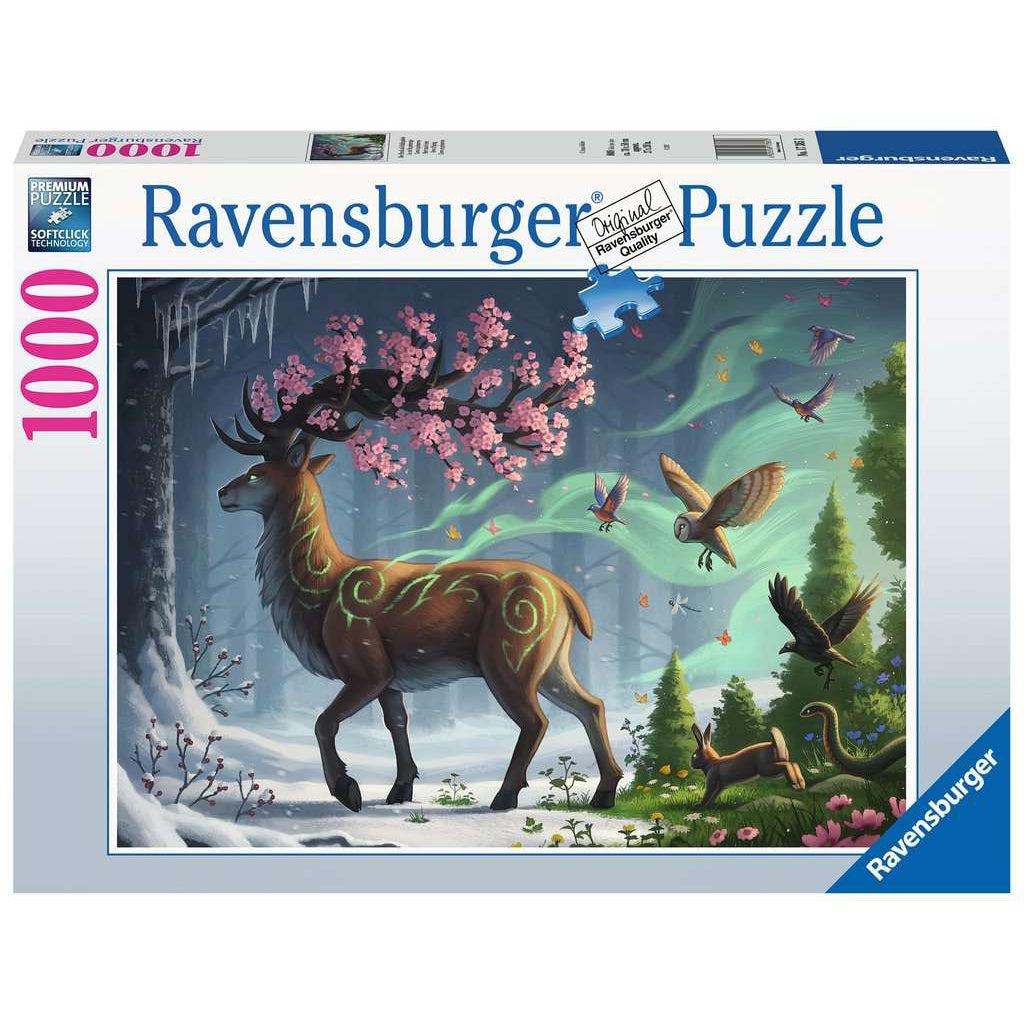 Puzzle box | Image of mystical deer with cherry blossom branches for horns | 1000pcs