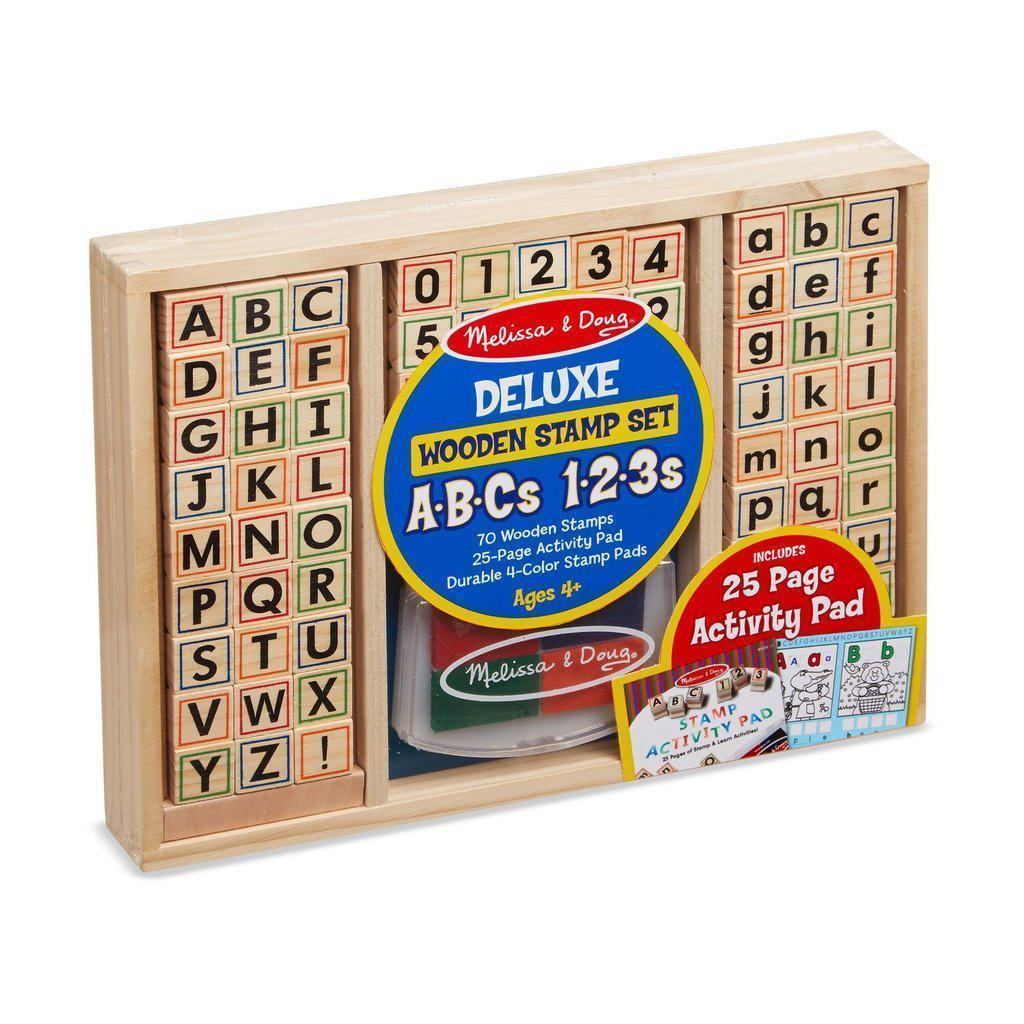 Deluxe Wooden Stamp Set ABC/123-Melissa & Doug-The Red Balloon Toy Store