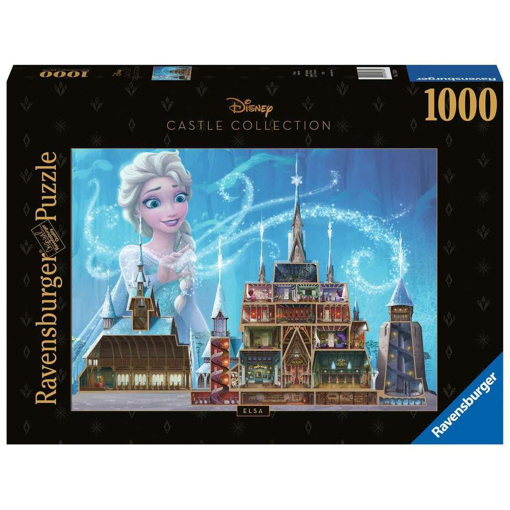 Puzzle box | Castle Collection | Image of the castle from Disney's Frozen cross sectioned with a large version of Elsa next to it. | 1000pcs
