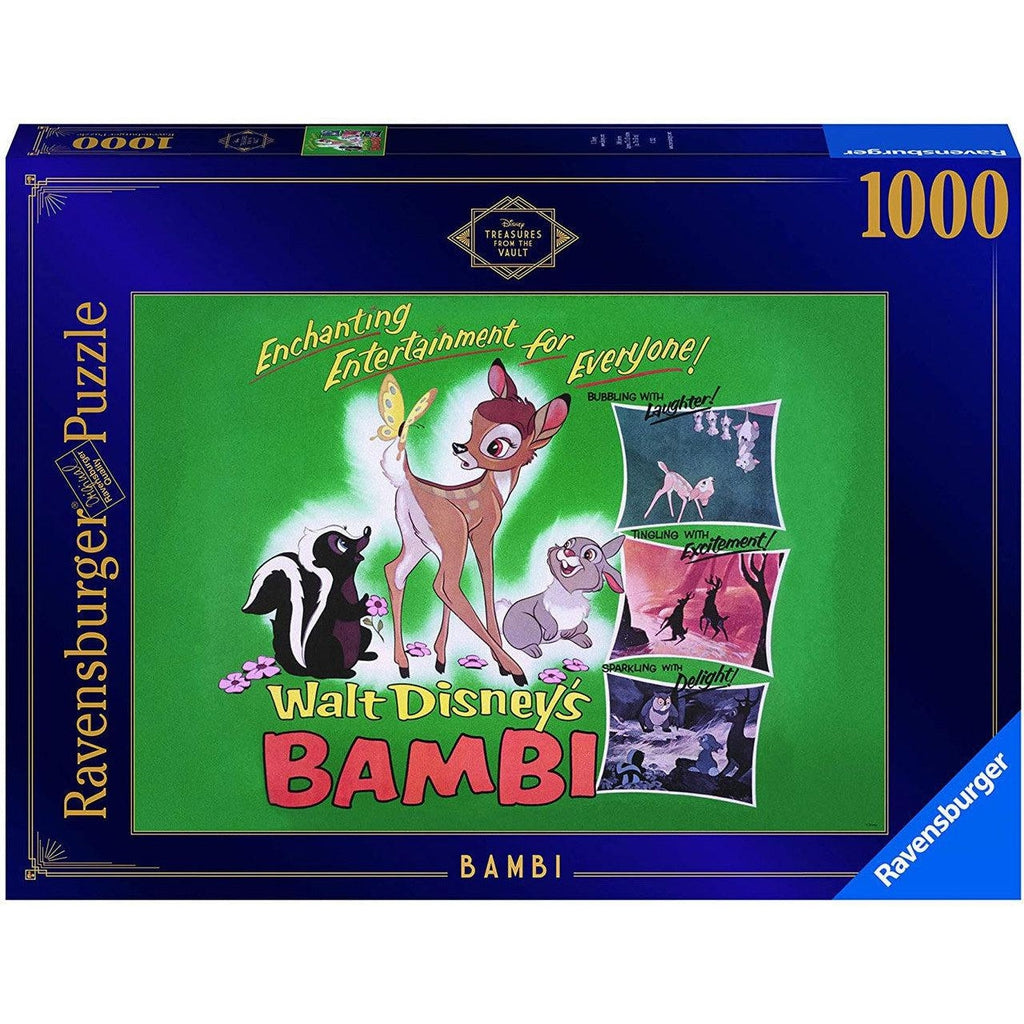 Ravensburger puzzle box | Disney's Treasures from the Vault | Image of characters and scenes from Disney's Bambi | 1000pcs