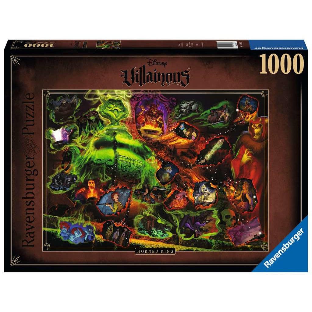 Ravensburger puzzle box | Disney Villainous | Image of Disney's Horned King and scenes from The Black Cauldron | 1000pcs