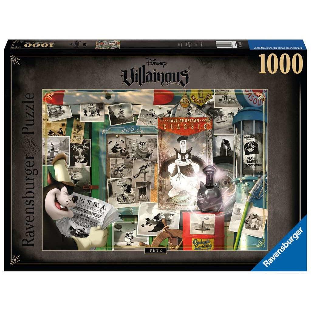 Ravensburger puzzle box | Disney Villainous | Image of Disney's Pete and associated character images | 1000 pcs