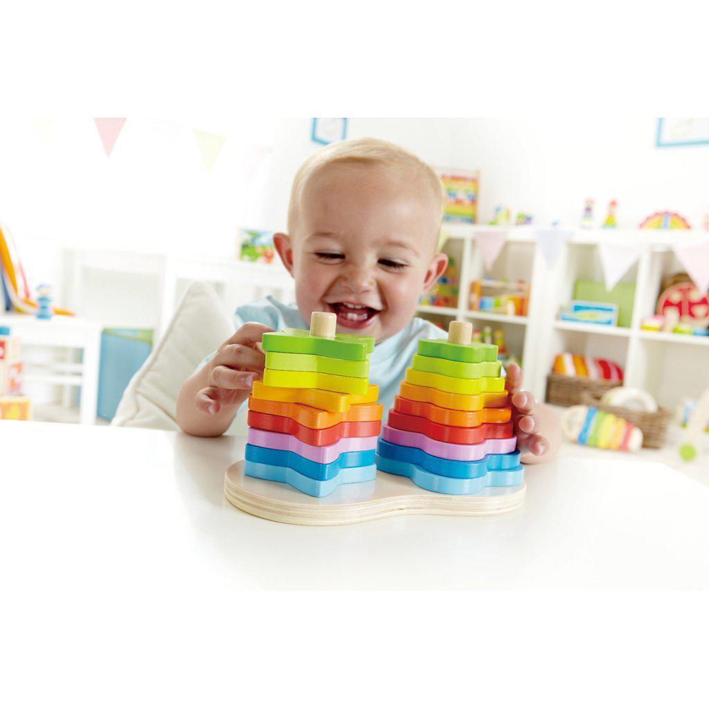 Double Rainbow Stacker-Hape-The Red Balloon Toy Store