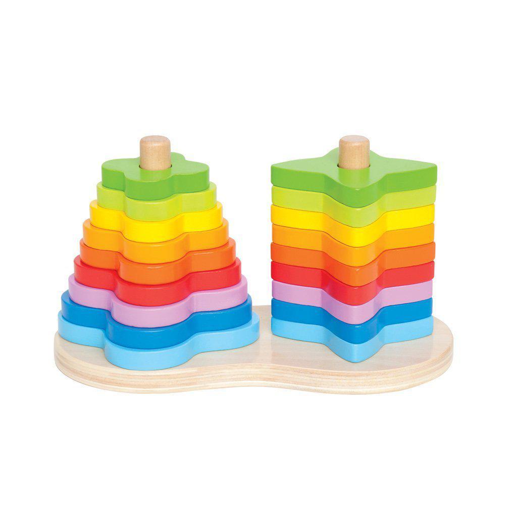 Double Rainbow Stacker-Hape-The Red Balloon Toy Store