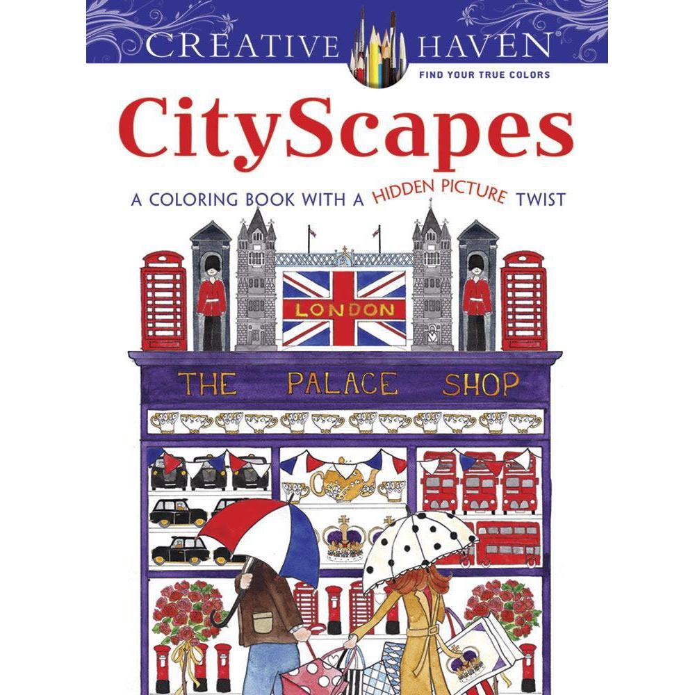 Dover Publications Creative Haven CityScapes: A Coloring Book with a Hidden Picture Twist-Dover Publications-The Red Balloon Toy Store
