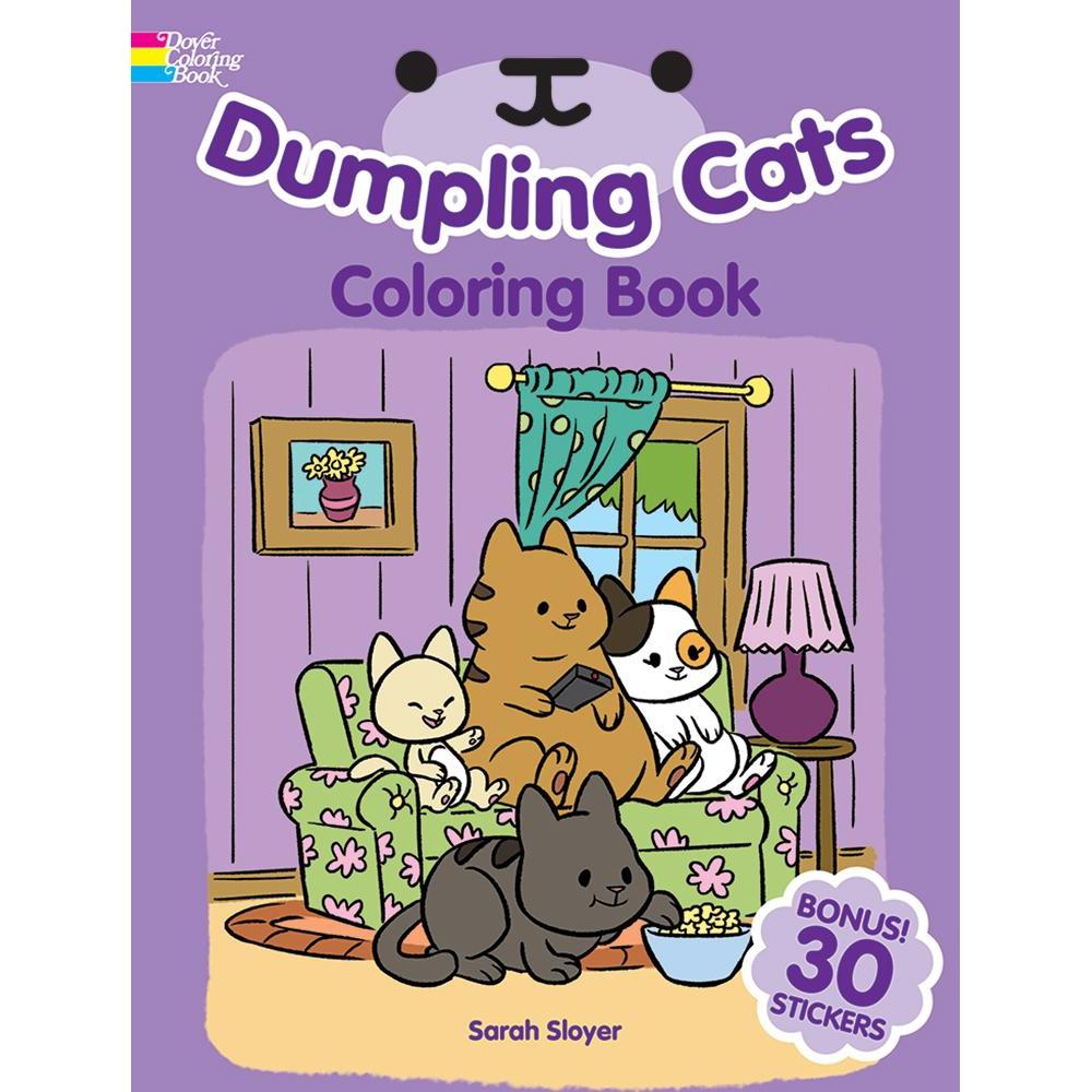 Dumpling Cats Coloring Book with Stickers-Dover Publications-The Red Balloon Toy Store