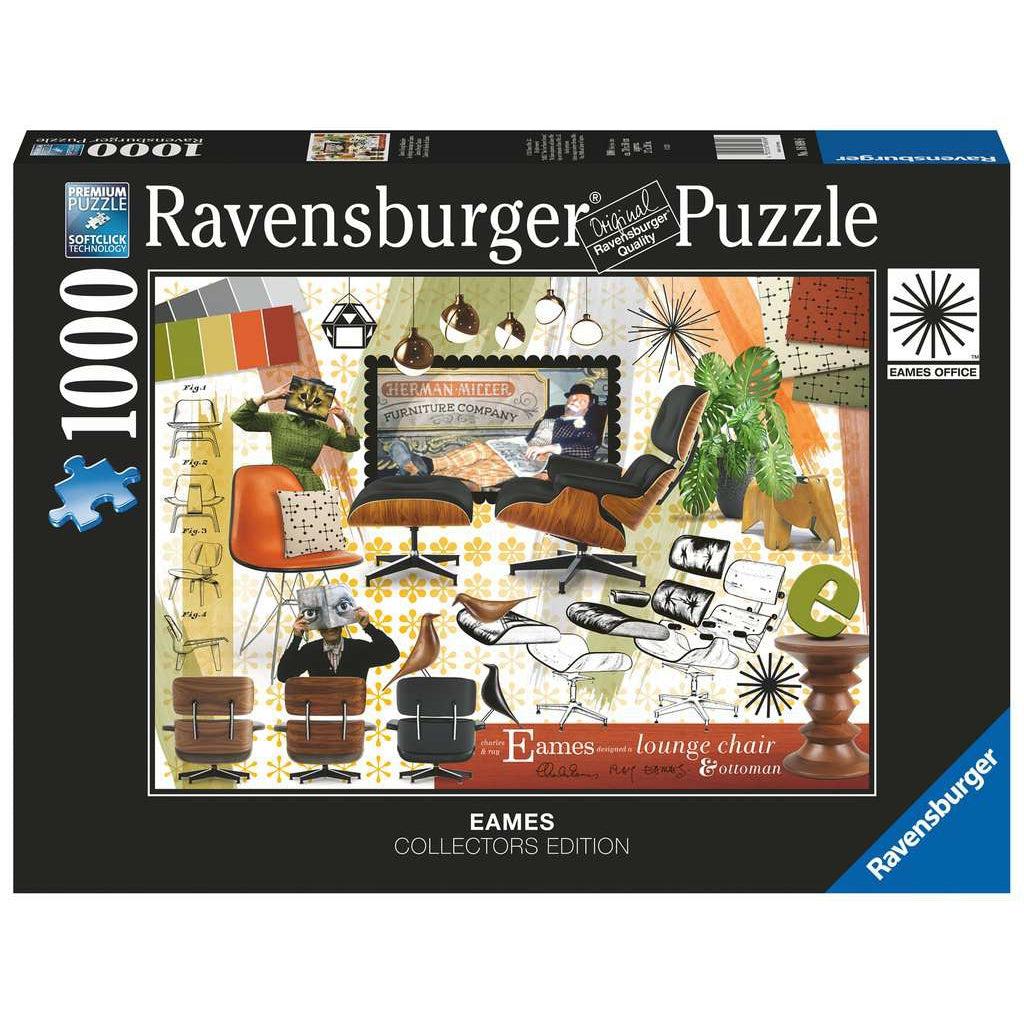 Ravensburger puzzle box | Image of art encompassing furniture designed by the Eames couple | 1000pcs