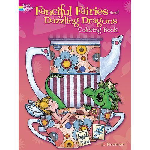 Fanciful Fairies and Dazzling Dragons Coloring Book-Dover Publications-The Red Balloon Toy Store