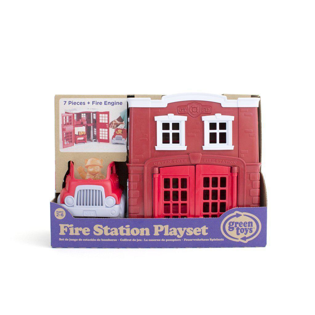 Fire Station Playset-Green Toys-The Red Balloon Toy Store