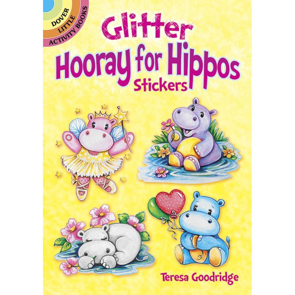 Glitter Hooray for Hippos Stickers-Dover Publications-The Red Balloon Toy Store