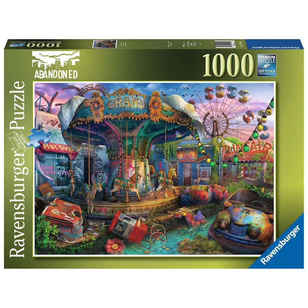 Ravensburger puzzle box | Image of abandoned carnival and fun fair | 1000pcs