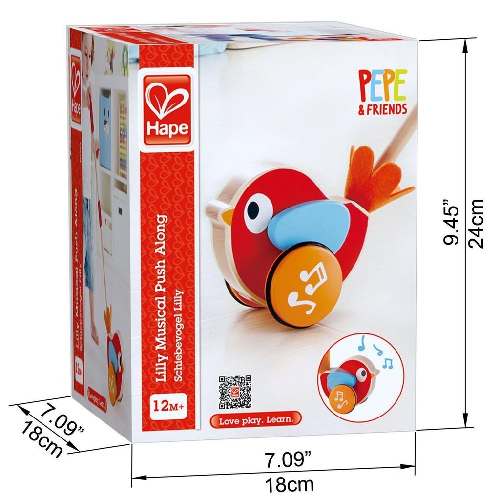 Hape Toys Lilly Musical Push Along-Hape-The Red Balloon Toy Store