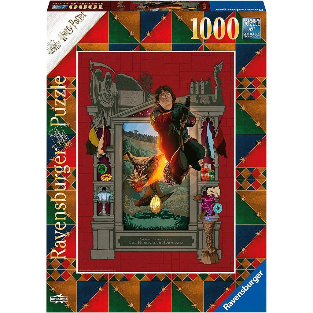 Puzzle box | Image is an illustration of Harry flying through a window shaped opening on his broom. | 1000pcs
