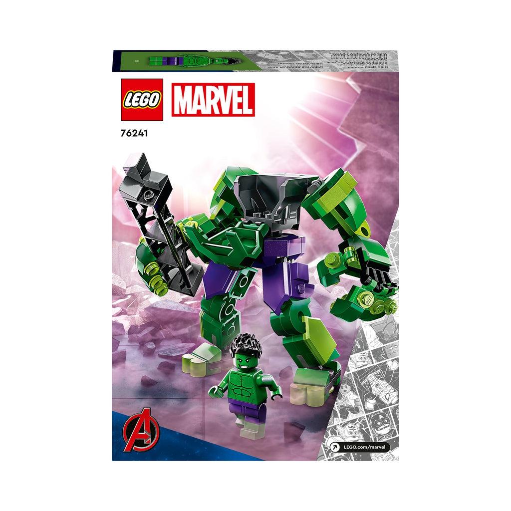 The back of the box shows the hulk figure standing in front of the mech