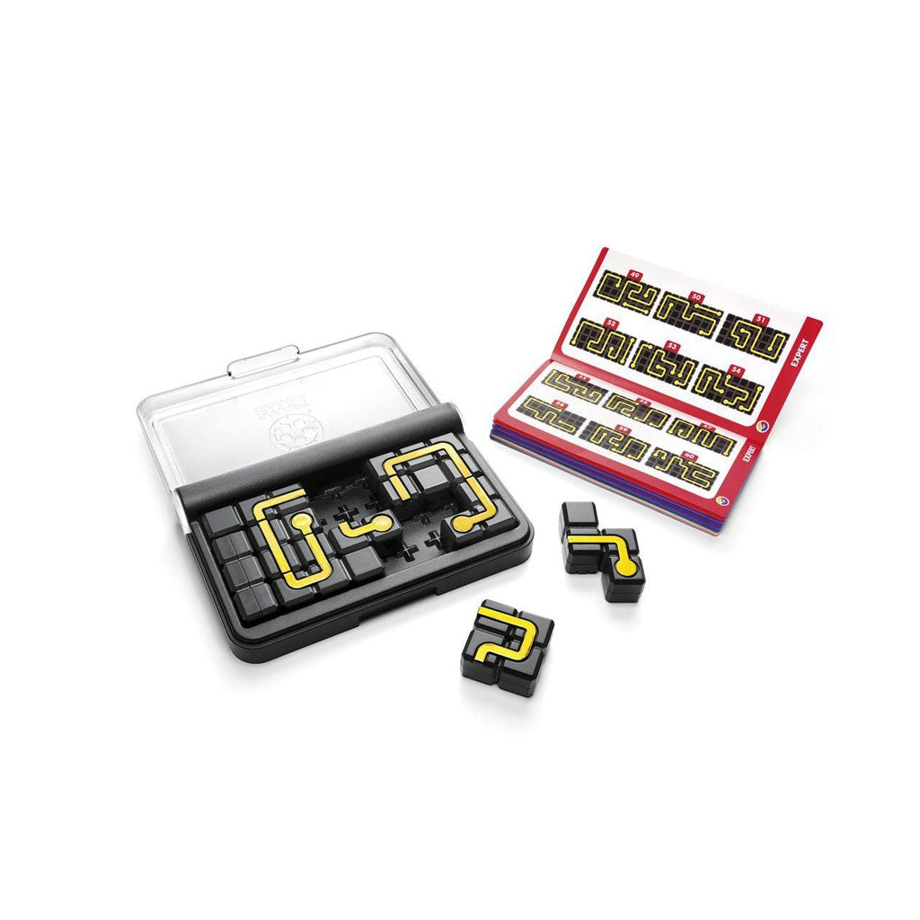 Image of the game outside of the box. It comes in a travel case and comes with many path pieces and instructions.