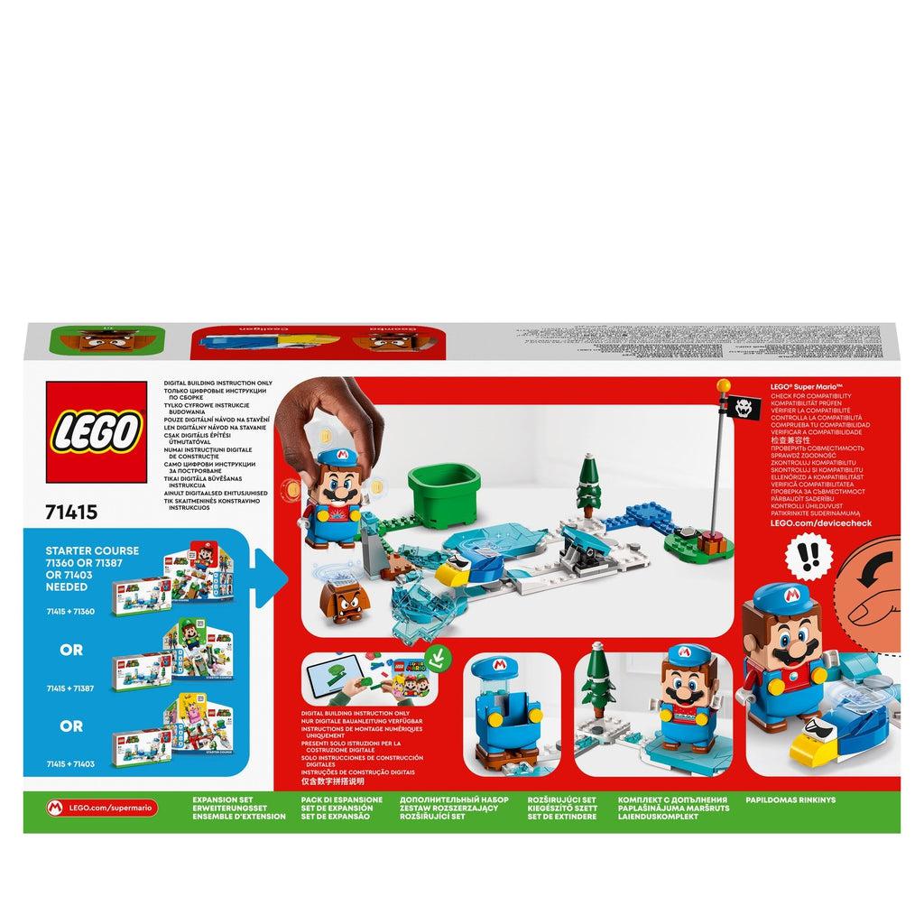 The back of the box shows the full lego set and has smaller images and text describing the same features that are in the product description.