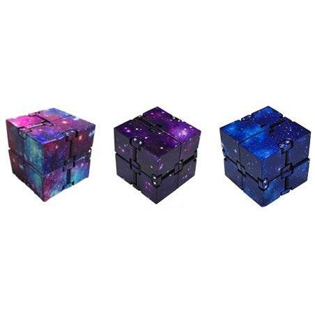 The last three variants are all space themed, one purple, one blue, and one more natural with pink blue and green. Each has stars speckled across it like space.
