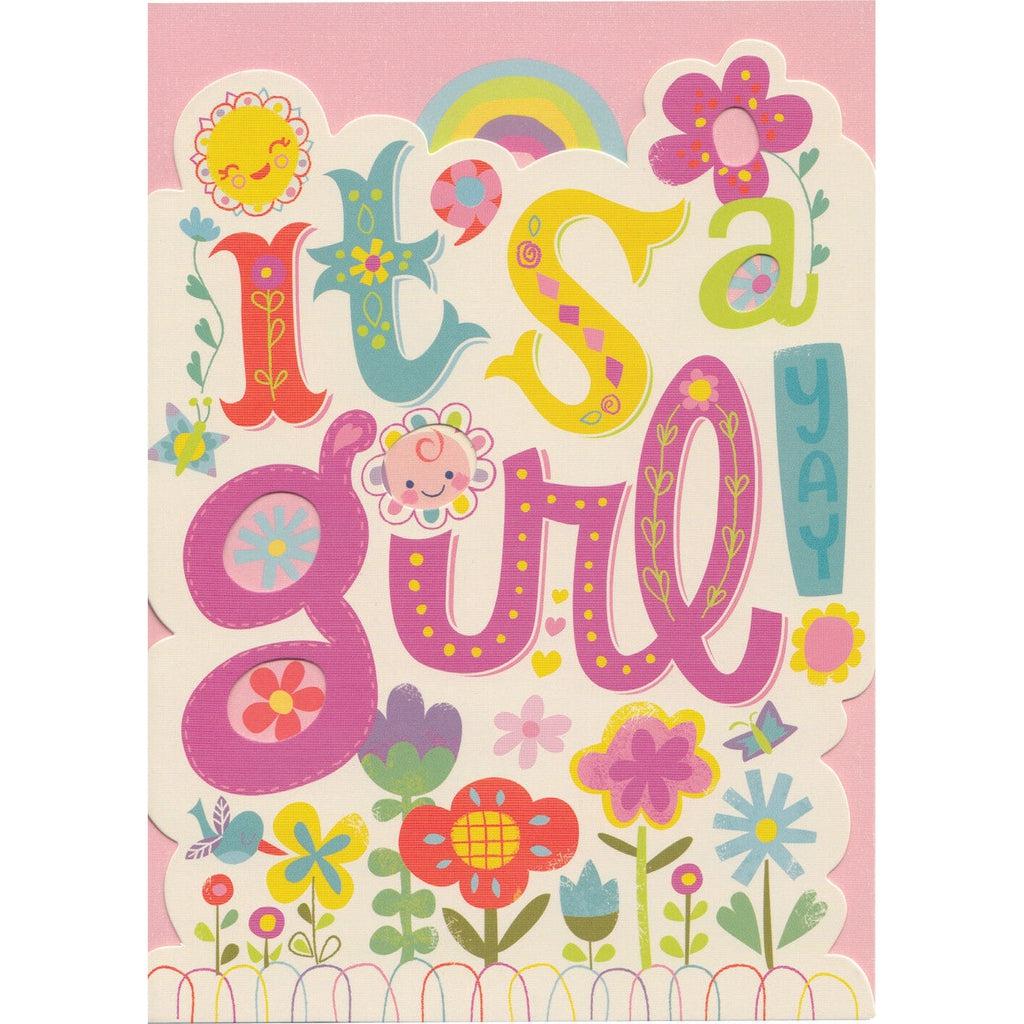 It's a Girl - Greeting Card-Peaceable Kingdom-The Red Balloon Toy Store