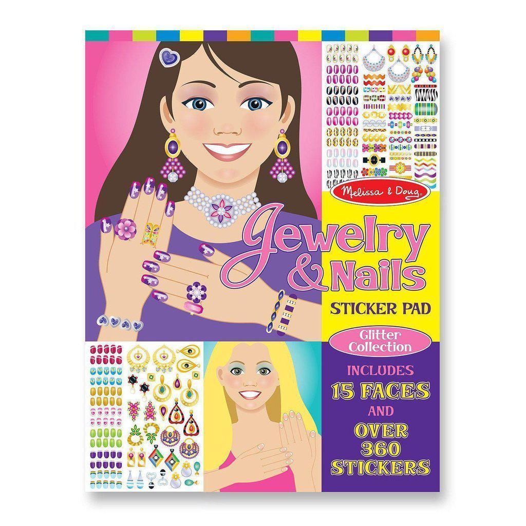 Jewelry & Nails Glitter Collection Sticker Pad-Melissa & Doug-The Red Balloon Toy Store