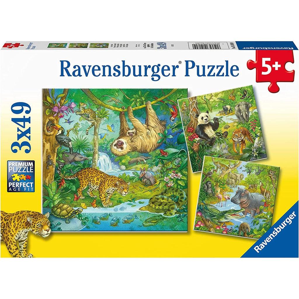 Puzzle box | 3 Different puzzle mages portraying jungle animals in a variety of settings | 49pcs each.