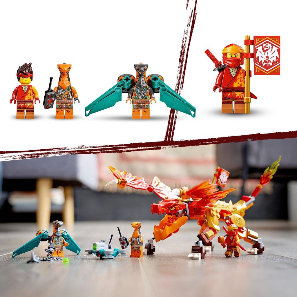 LEGO NINJAGO Kai's Fire Dragon EVO Toy 71762 for Kids with Cobra & Boa  Snake Warrior Figures and Kai Minifigure, Collectible Mission Banner Series  