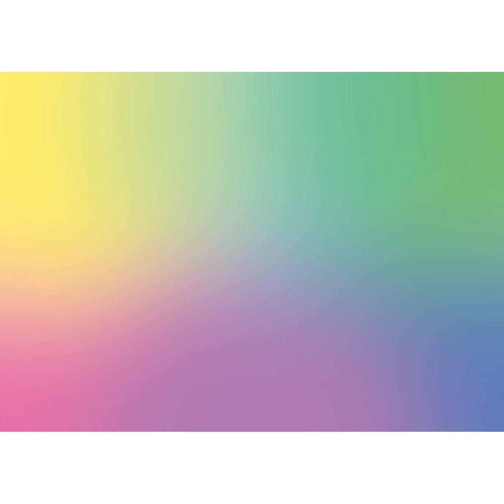 Puzzle design | No image or illustration | Entire puzzle is a color gradient with yellow, pink, purple, blue, and green sections blending at borders.