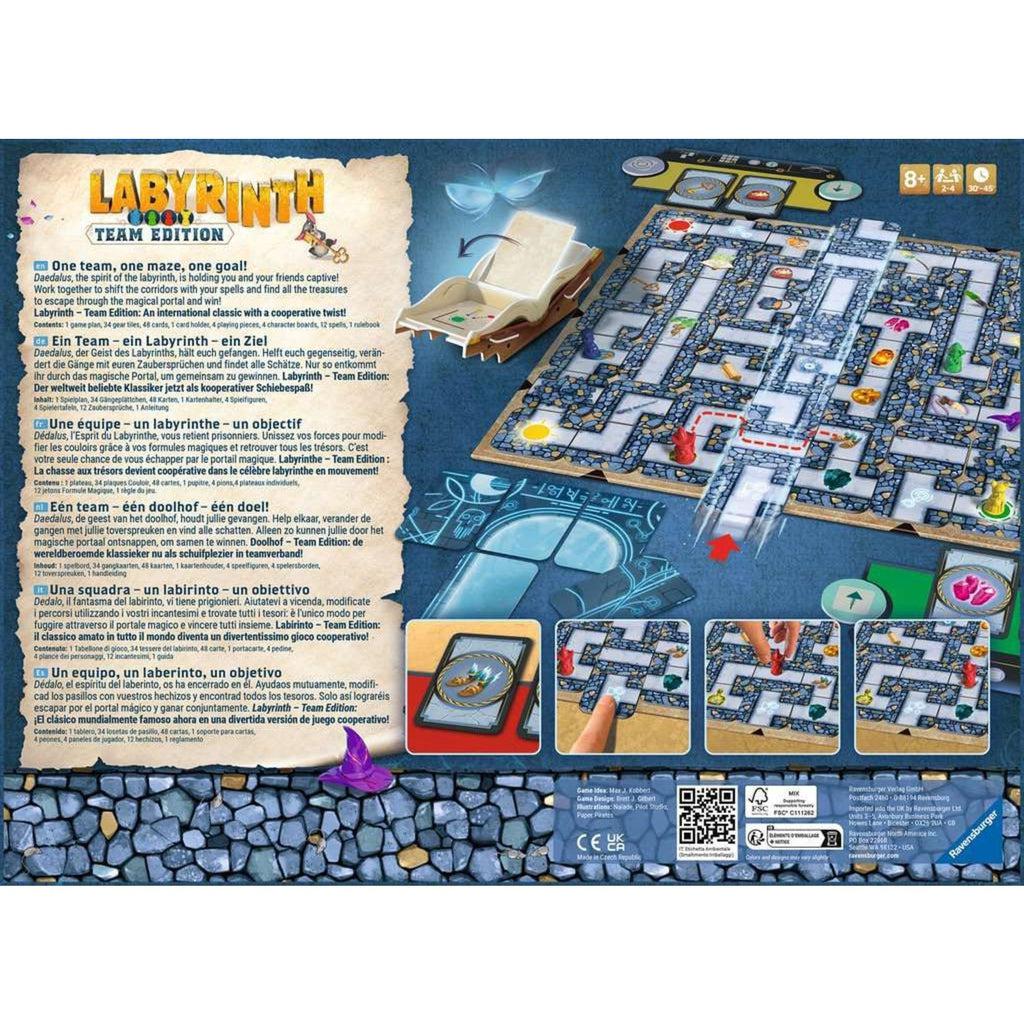 Image of the back of the box. It has a description of the game in many languages and a picture of the game mid-playthrough