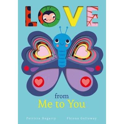 The cover of the book has a lady bug looking out through the O in love at a butterfly that's in the center of the cover.